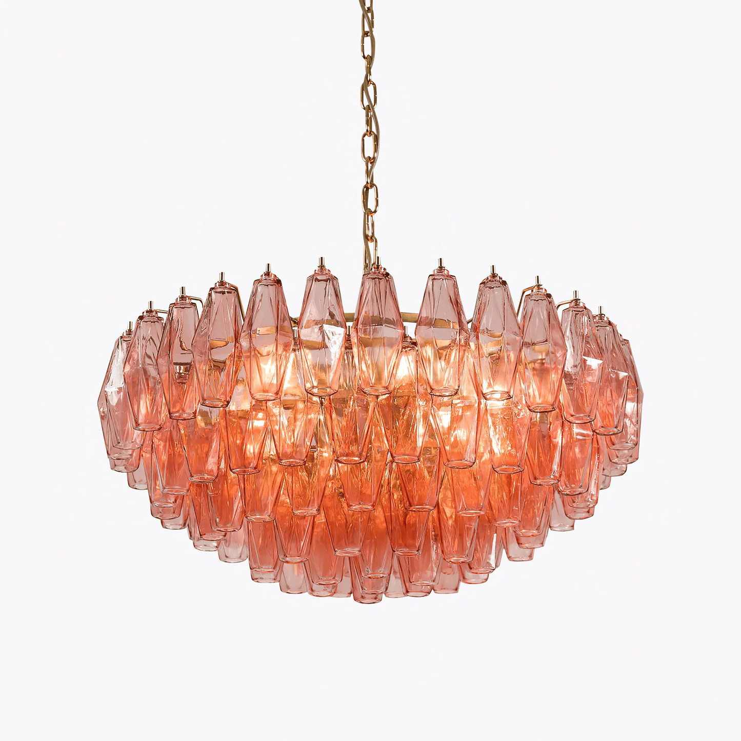 Pink Polygon Drop Chandelier - YIOSI