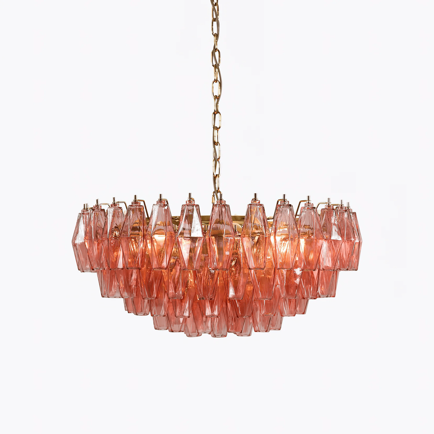 Pink Polygon Drop Chandelier - YIOSI