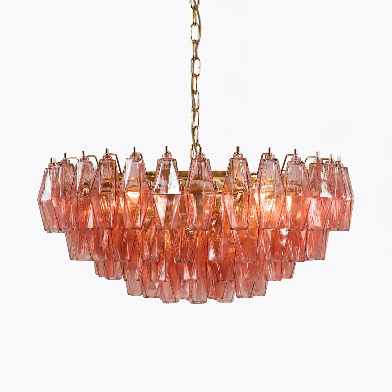 Pink Polygon Drop Chandelier - YIOSI