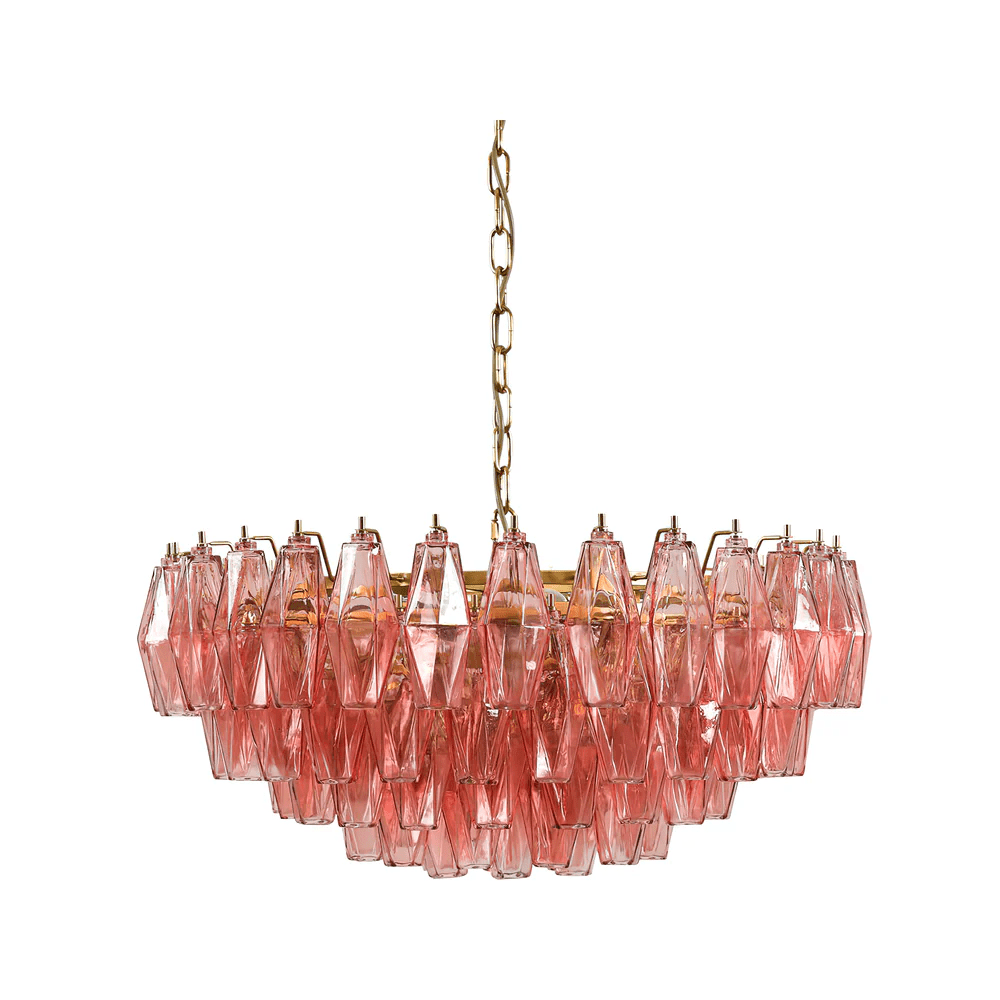 Pink Polygon Drop Chandelier - YIOSI