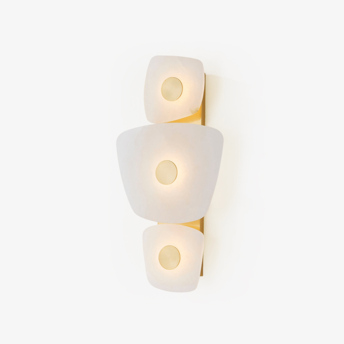 Holmdel Alabaster Wall Lamp with Brass Frame – Warm LED Light