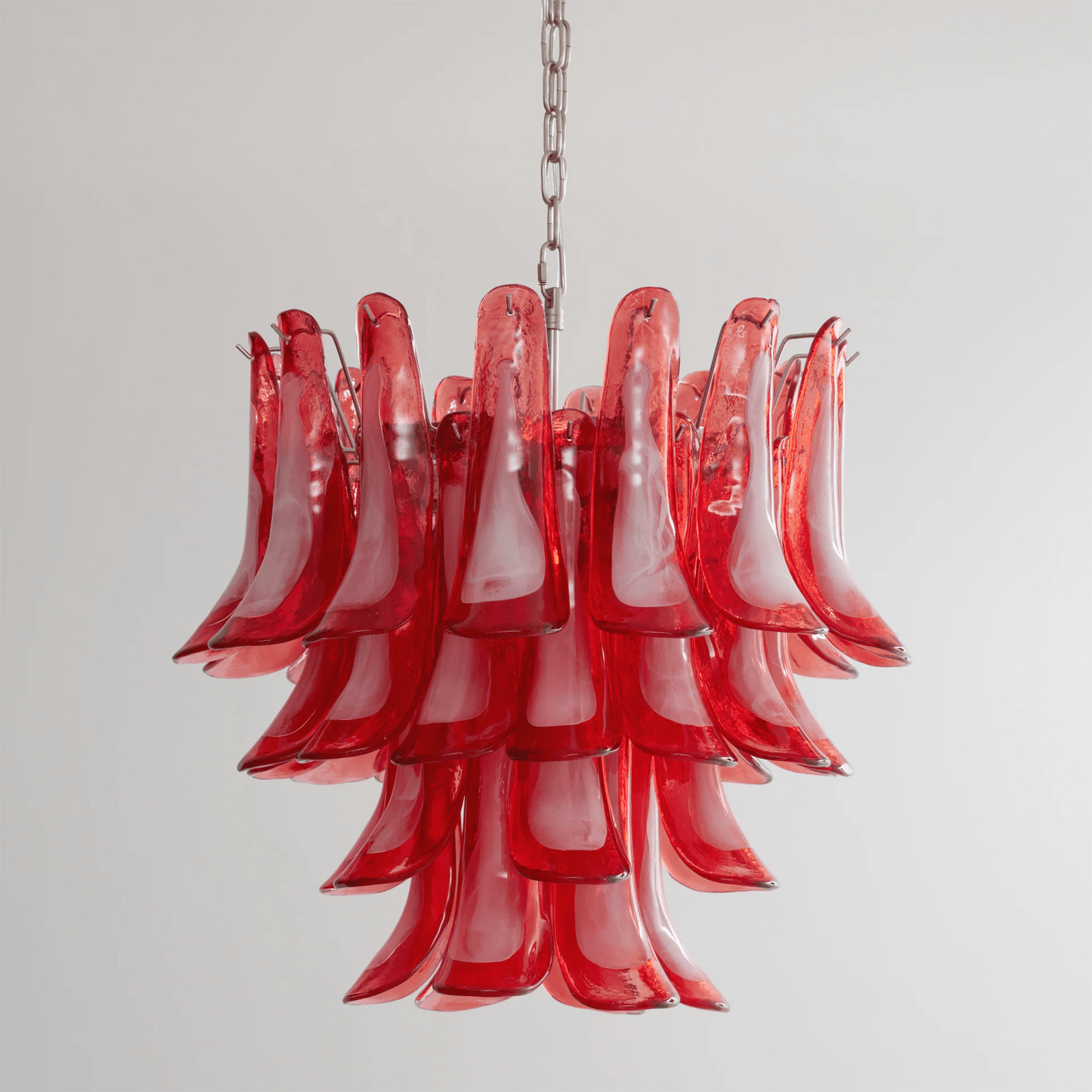 Crimson Glass Murano Petals Chandelier - YIOSI