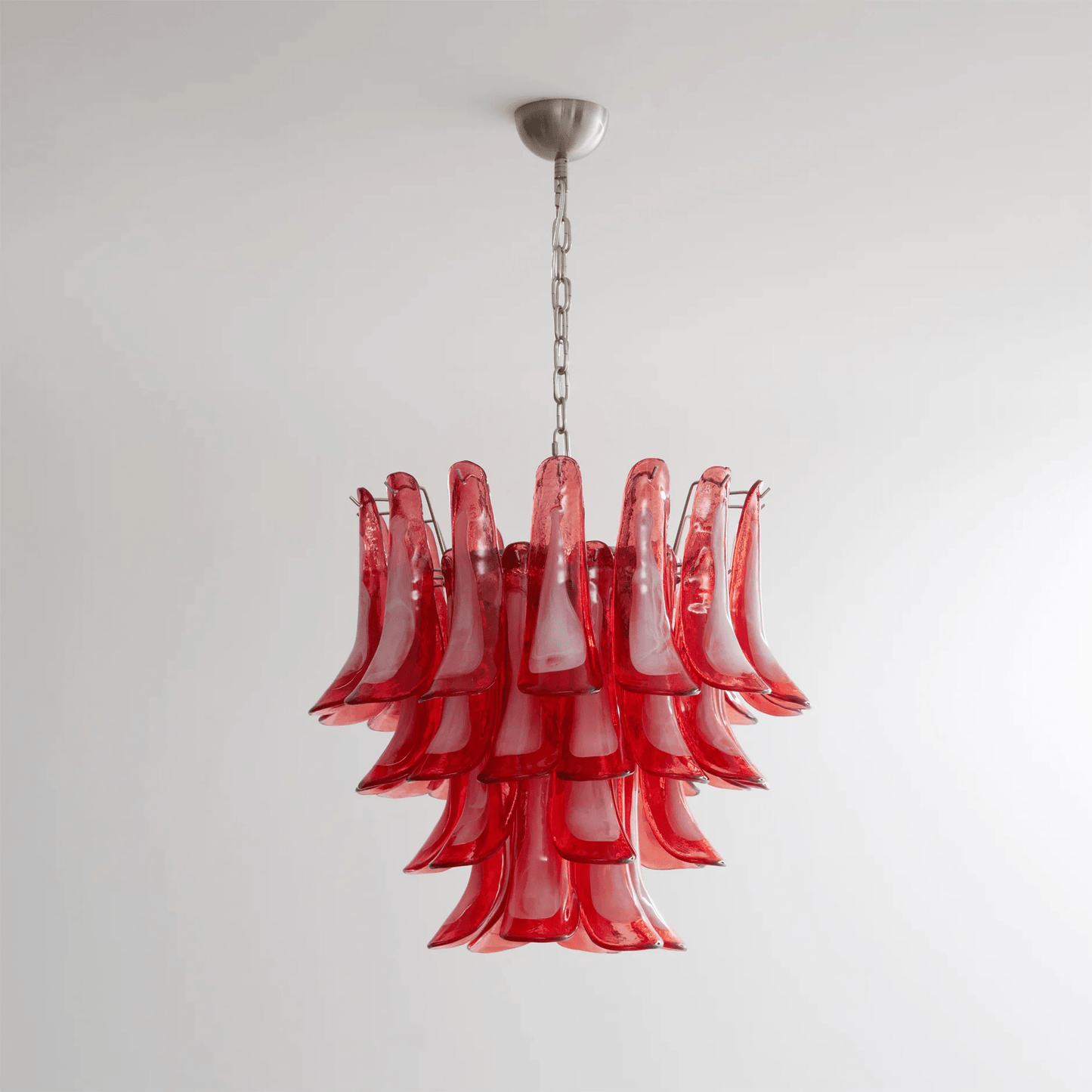 Crimson Glass Murano Petals Chandelier - YIOSI