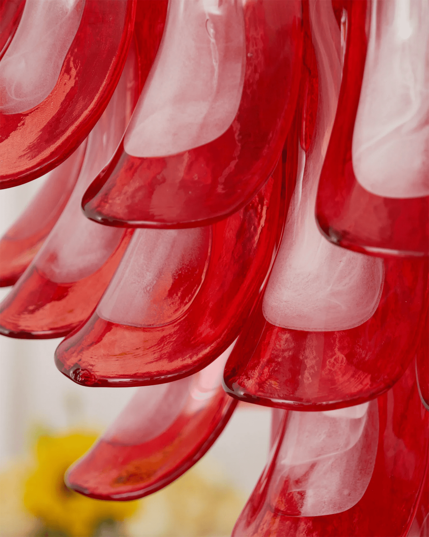 Crimson Glass Murano Petals Chandelier - YIOSI