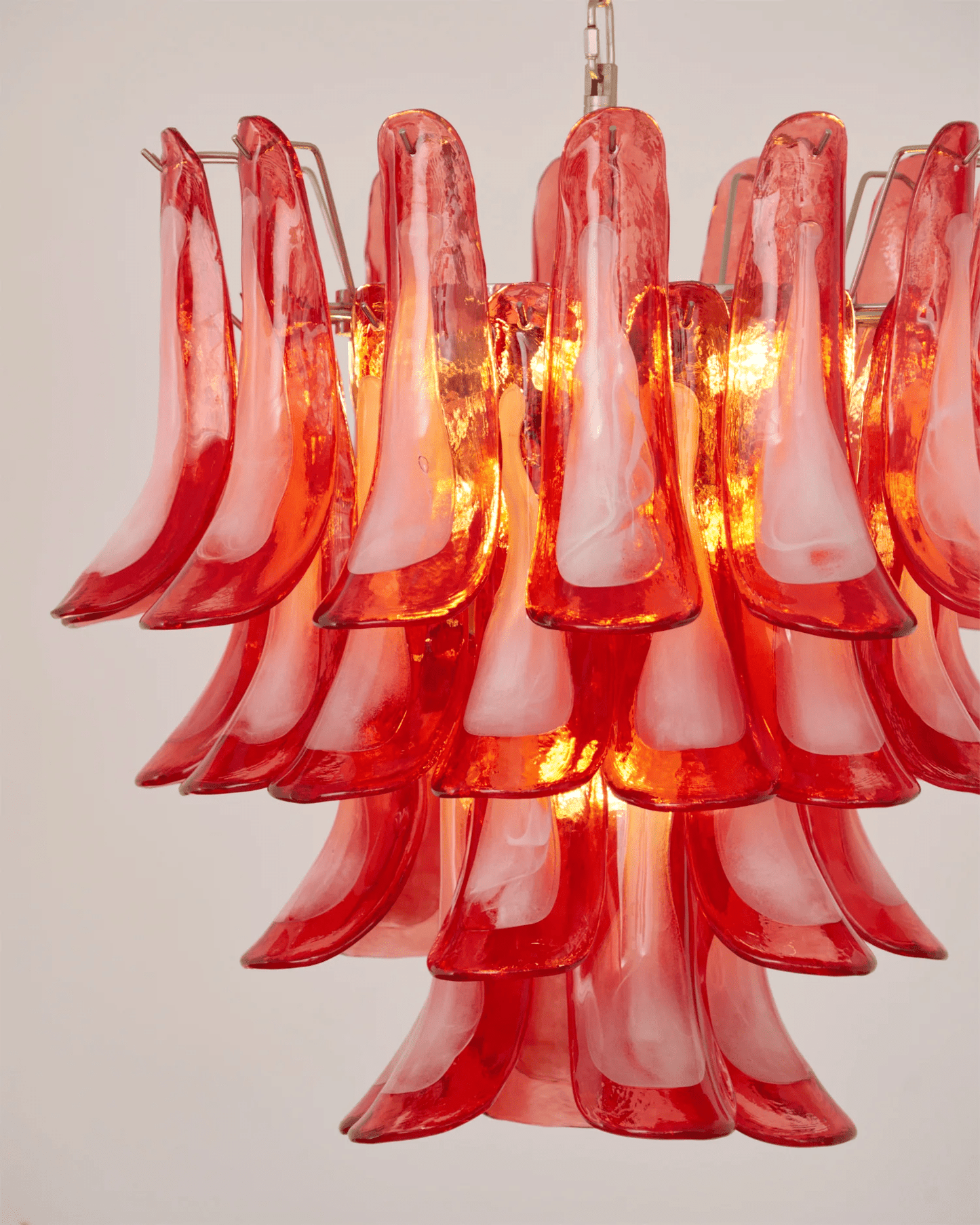Crimson Glass Murano Petals Chandelier - YIOSI