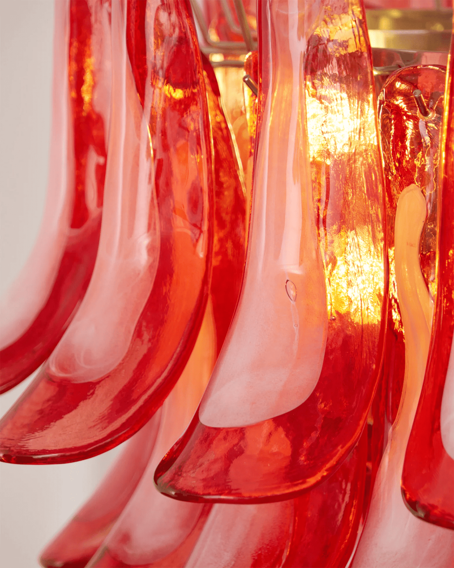 Crimson Glass Murano Petals Chandelier - YIOSI