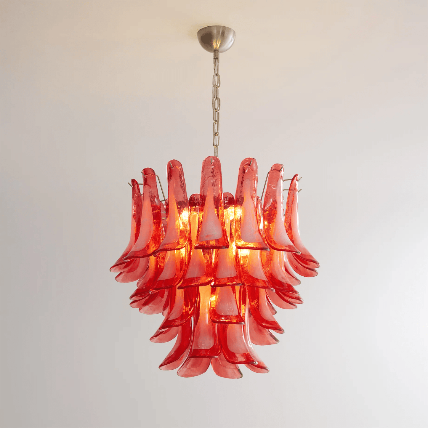 Crimson Glass Murano Petals Chandelier - YIOSI