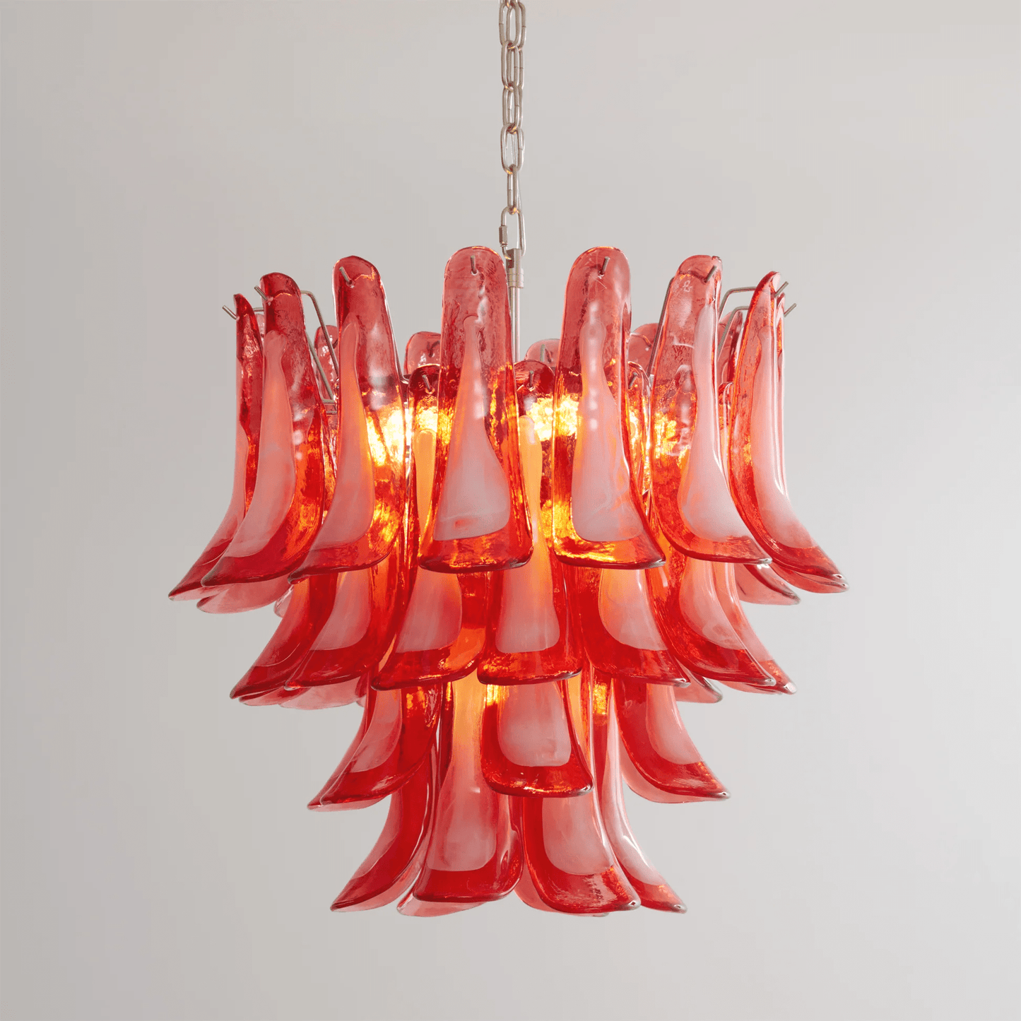 Crimson Glass Murano Petals Chandelier - YIOSI