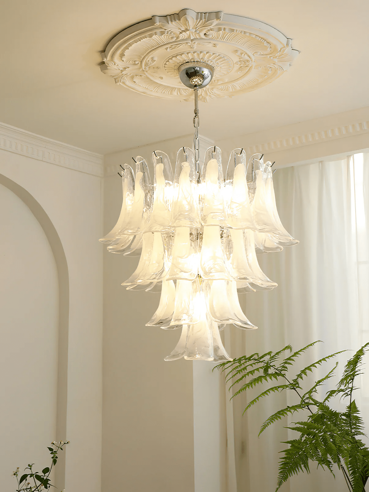 Murano Glass Petals Chandelier - YIOSI