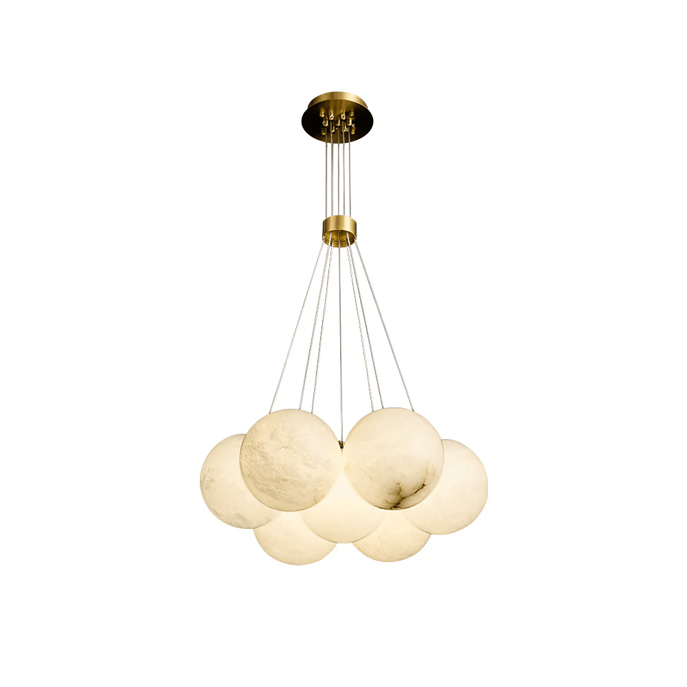 Vakkerlight Alabaster Lunar Chandelier – Modern 7‑19 Light Sphere Fixture