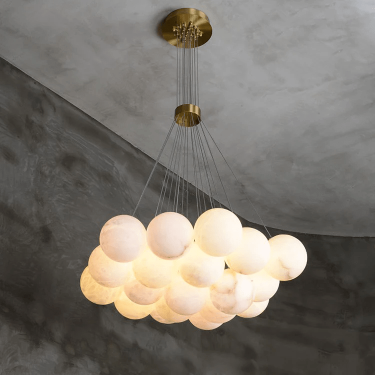 Vakkerlight Alabaster Lunar Chandelier – Modern 7‑19 Light Sphere Fixture