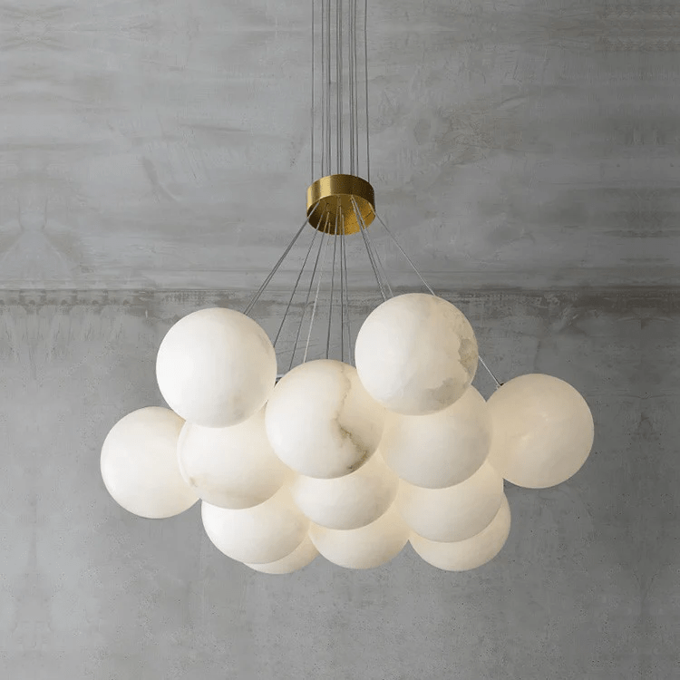 Vakkerlight Alabaster Lunar Chandelier – Modern 7‑19 Light Sphere Fixture