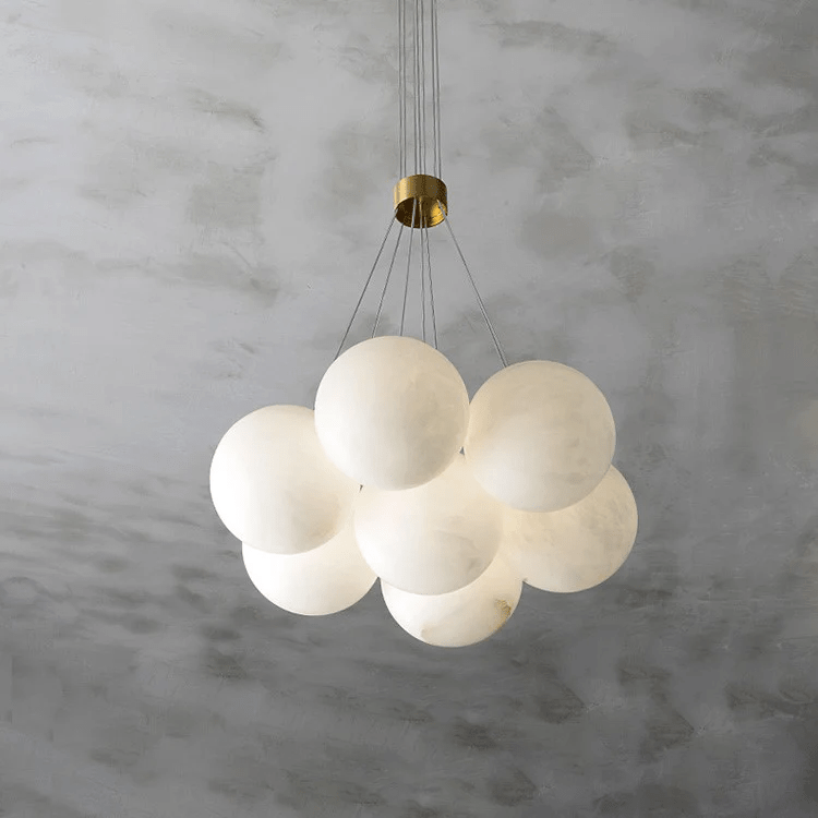 Vakkerlight Alabaster Lunar Chandelier – Modern 7‑19 Light Sphere Fixture