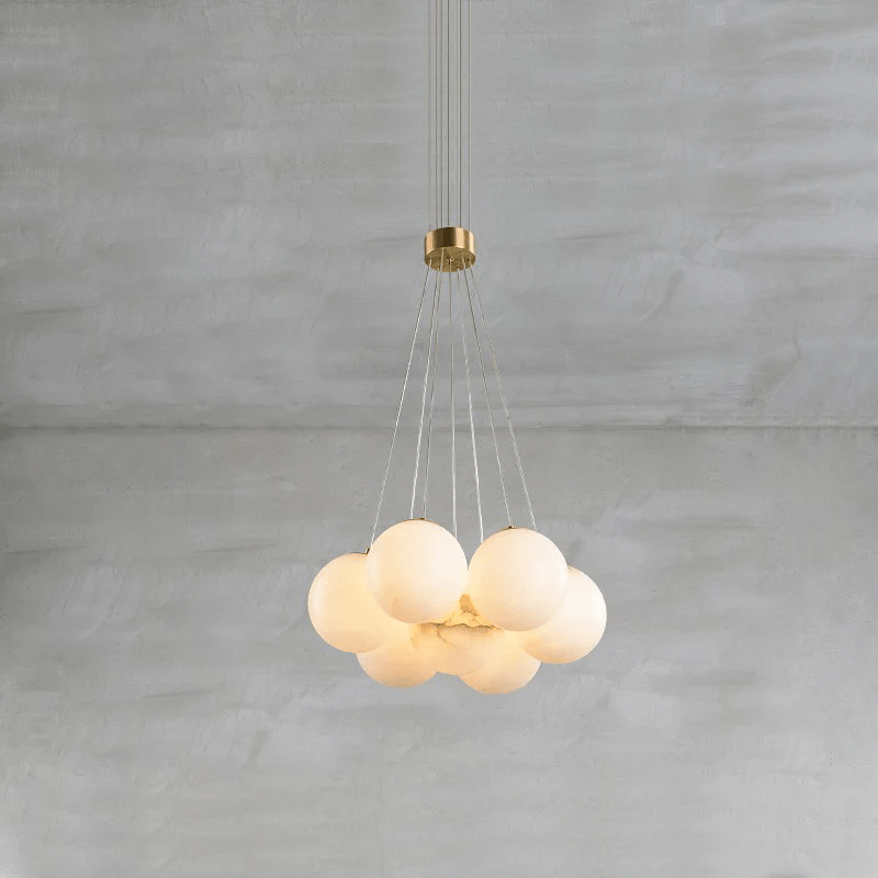 Vakkerlight Alabaster Lunar Chandelier – Modern 7‑19 Light Sphere Fixture