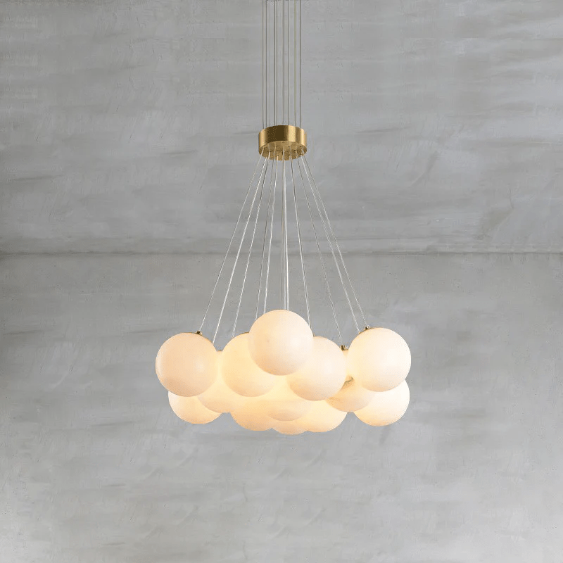 Vakkerlight Alabaster Lunar Chandelier – Modern 7‑19 Light Sphere Fixture