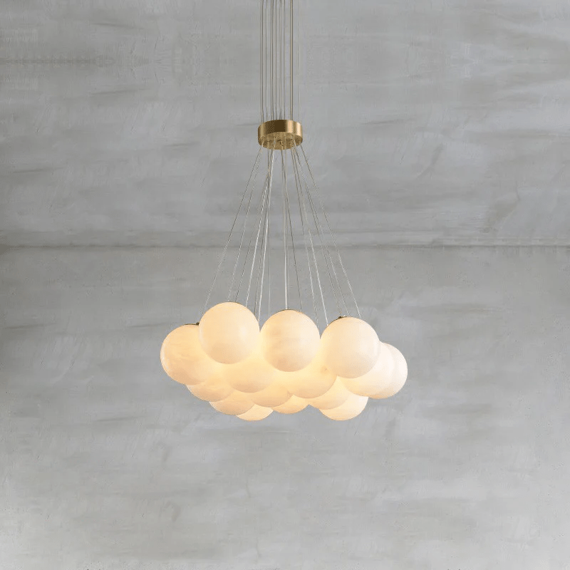 Vakkerlight Alabaster Lunar Chandelier – Modern 7‑19 Light Sphere Fixture