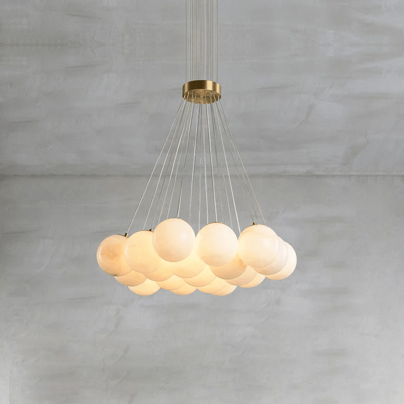 Vakkerlight Alabaster Lunar Chandelier – Modern 7‑19 Light Sphere Fixture