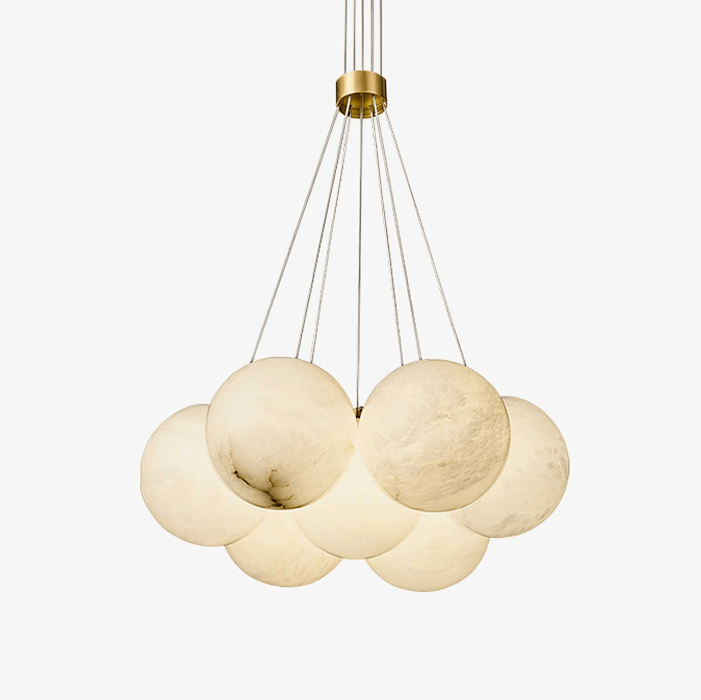 Vakkerlight Alabaster Lunar Chandelier – Modern 7‑19 Light Sphere Fixture