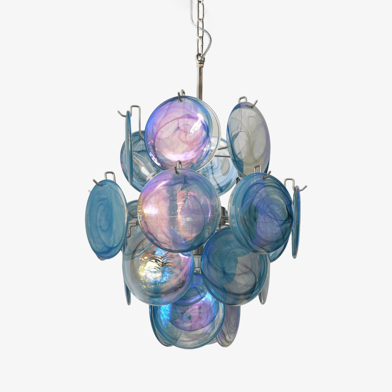 Blue Murano Disc Glass Chandelier - YIOSI