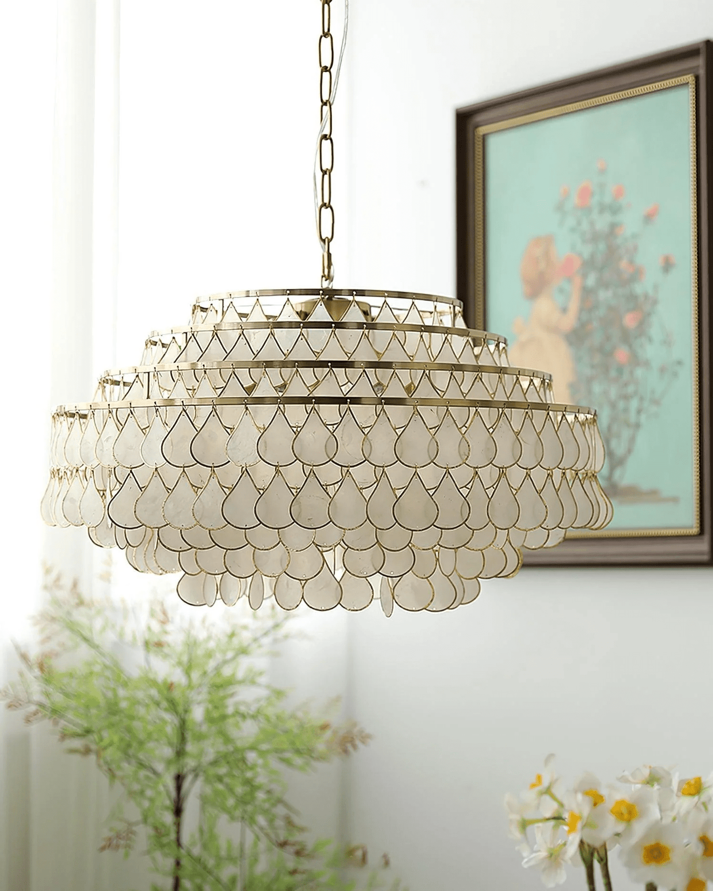 Teardrops Shell Chandelier - YIOSI