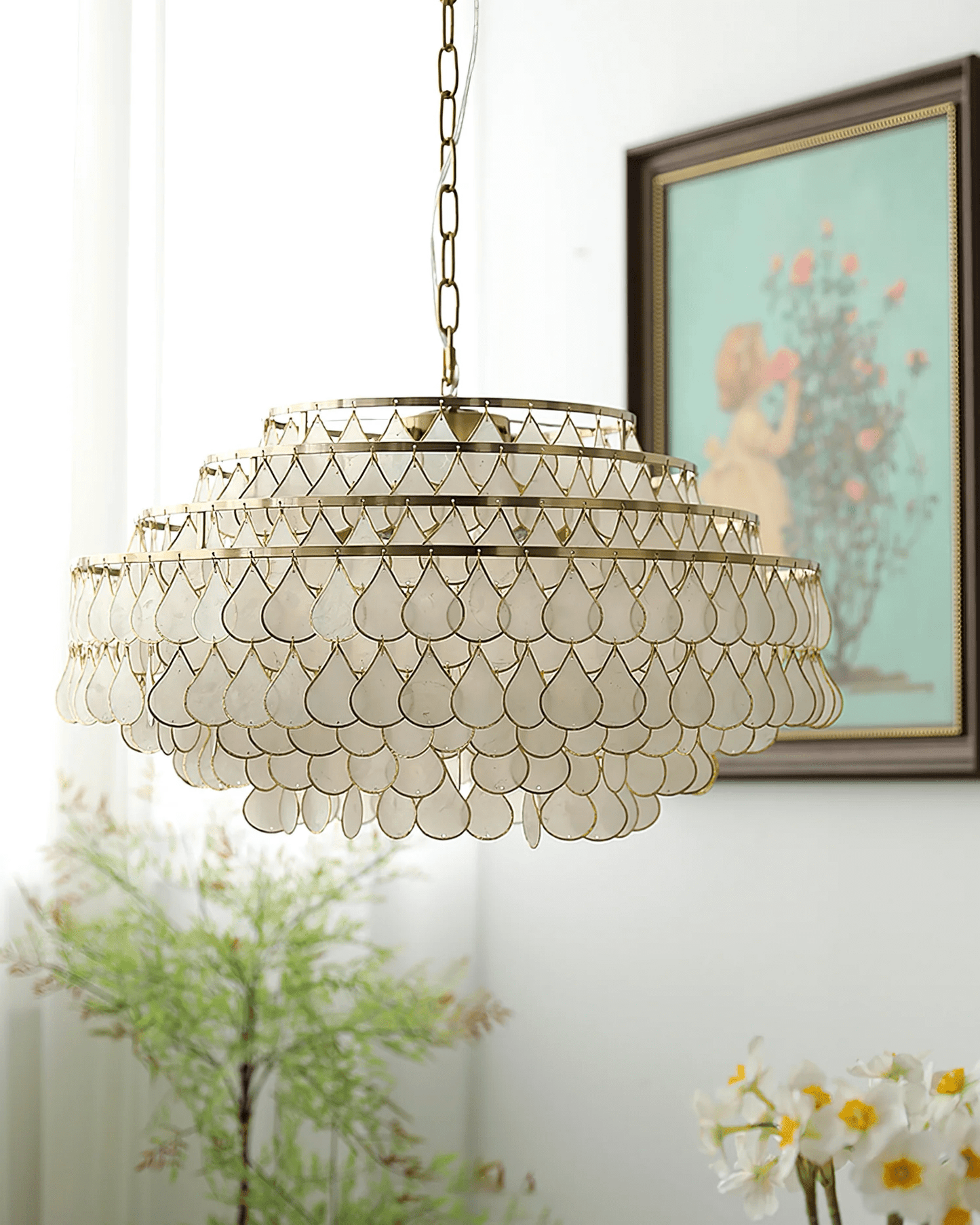Teardrops Shell Chandelier - YIOSI