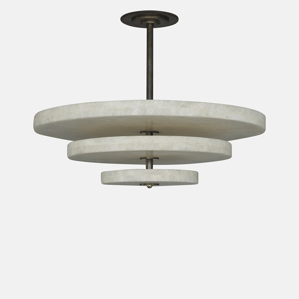 Ice Queen Alabaster Bronze & White LED Chandelier – Elegant 33‑Inch