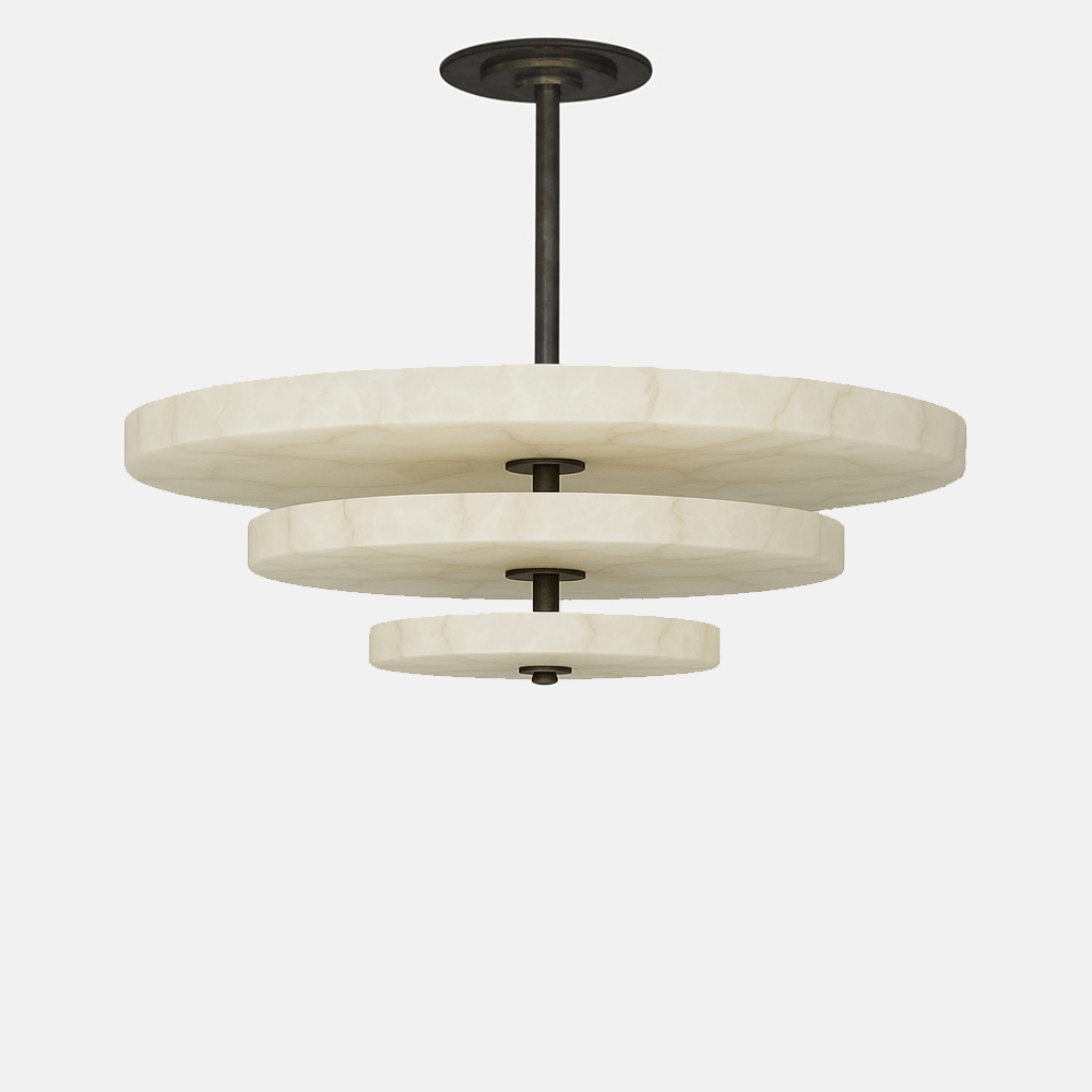 Ice Queen Alabaster Bronze & White LED Chandelier – Elegant 33‑Inch