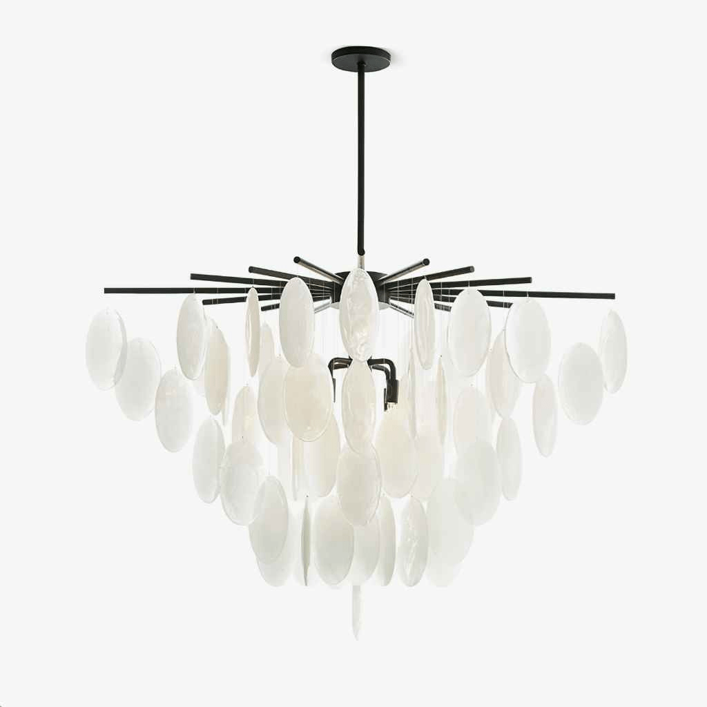 Cascading Selenite Disc Chandelier - YIOSI