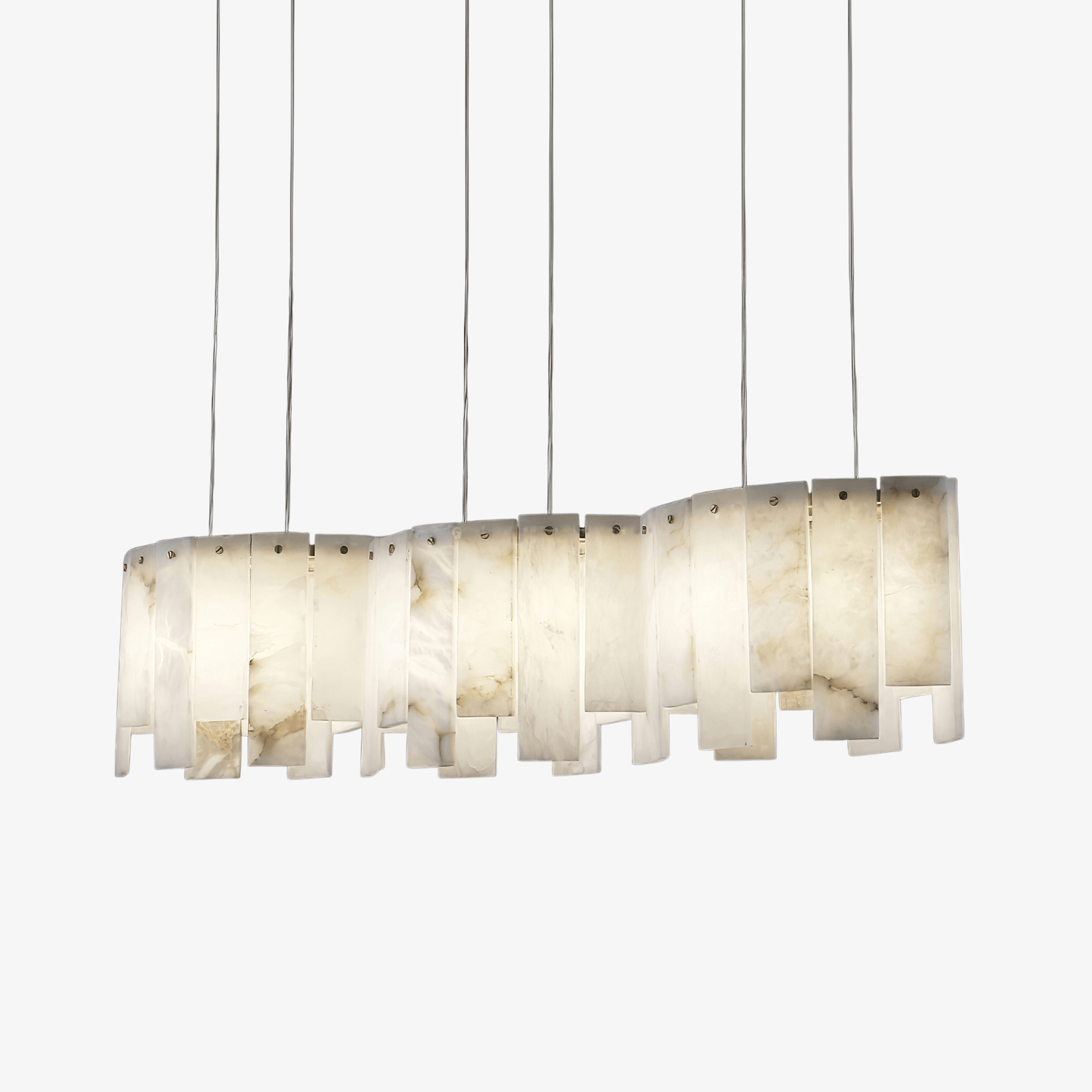 Arctora Alabaster Pendant Lamp with Gold & White Finish