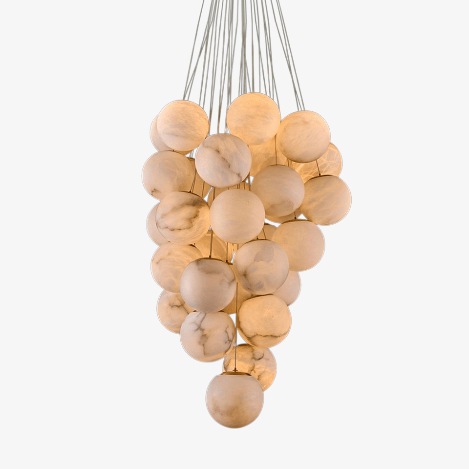 Cluster Alabaster Globe Chandelier - YIOSI