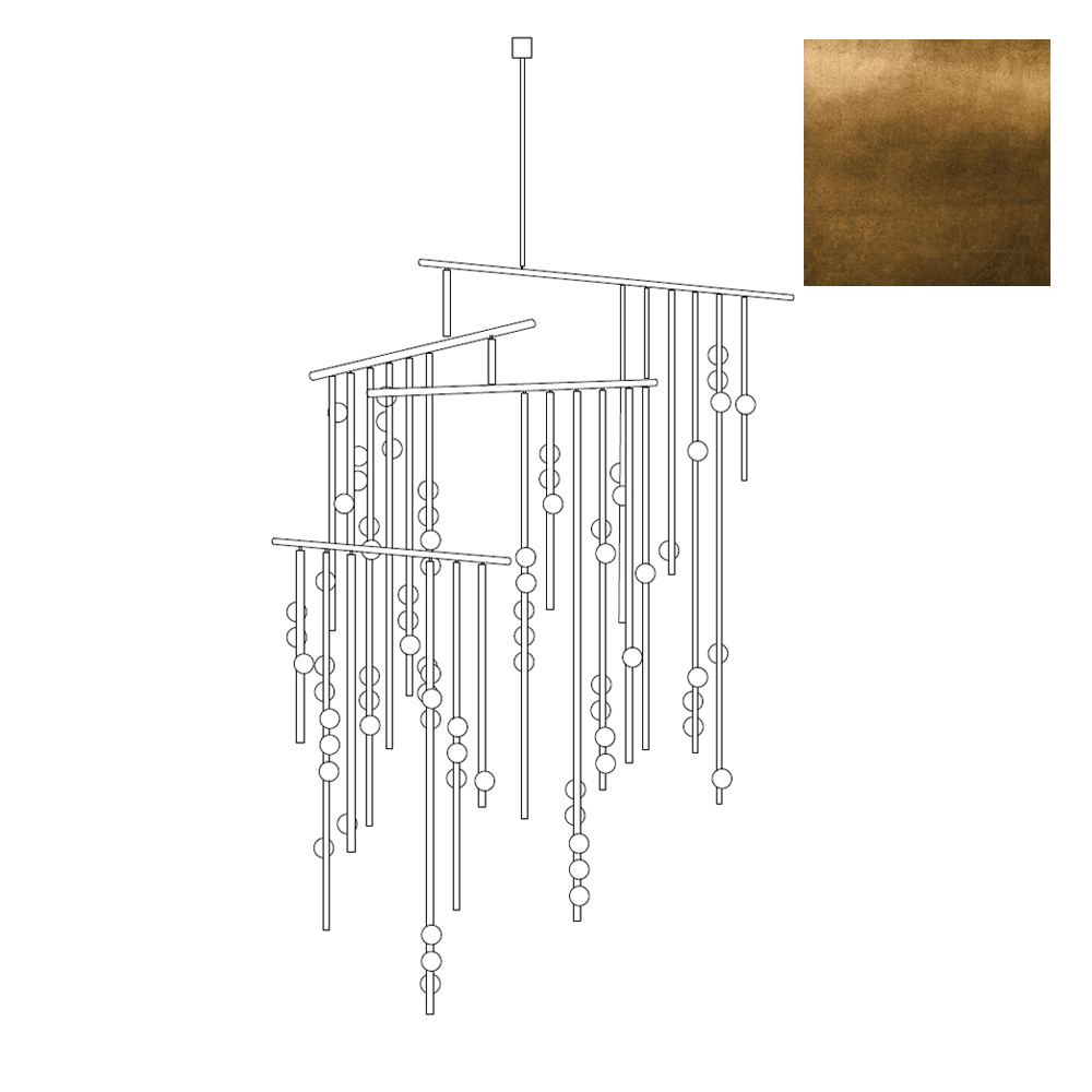 Brass Glass Drop Chandelier - YIOSI