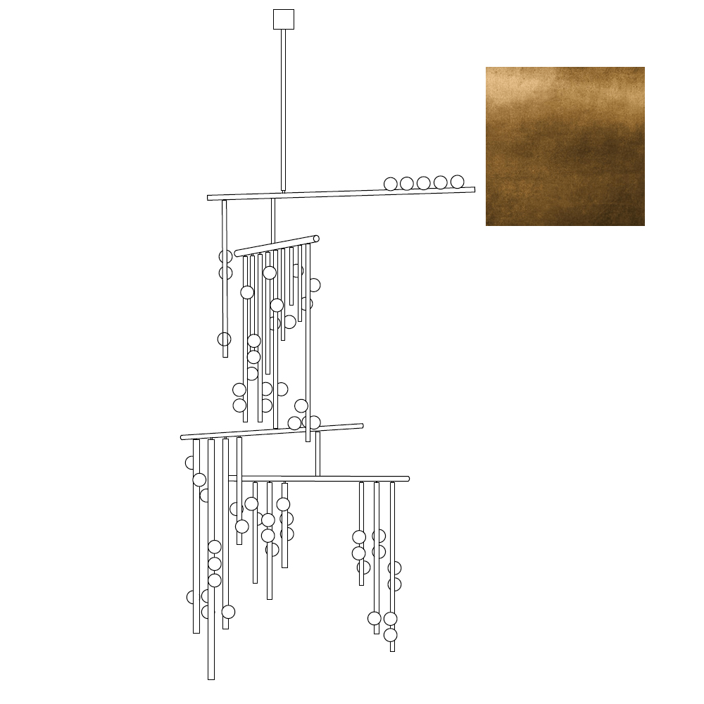 Brass Glass Drop Chandelier - YIOSI