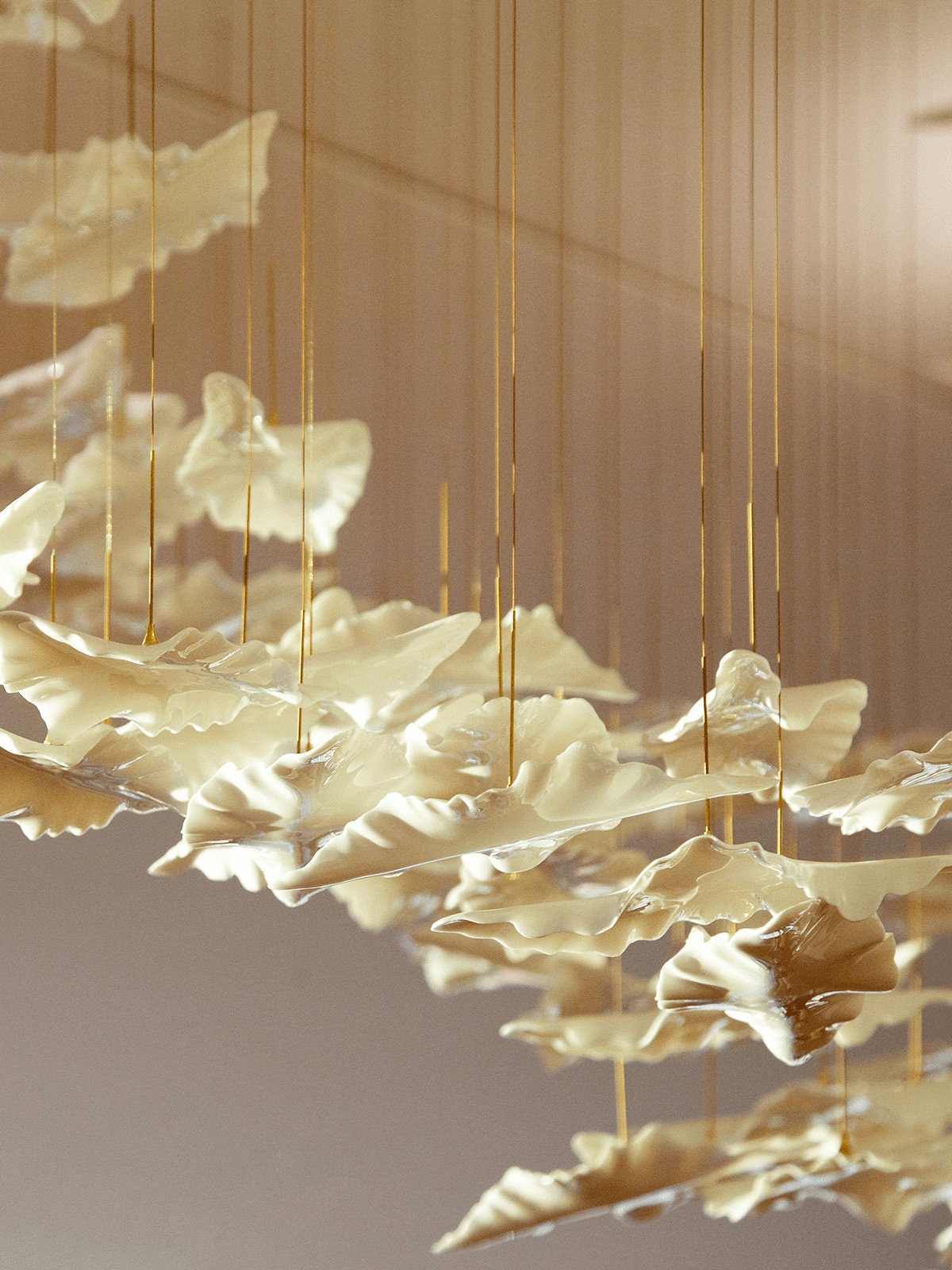 Leaf Twisted Sculptural Customize Chandelier - YIOSI