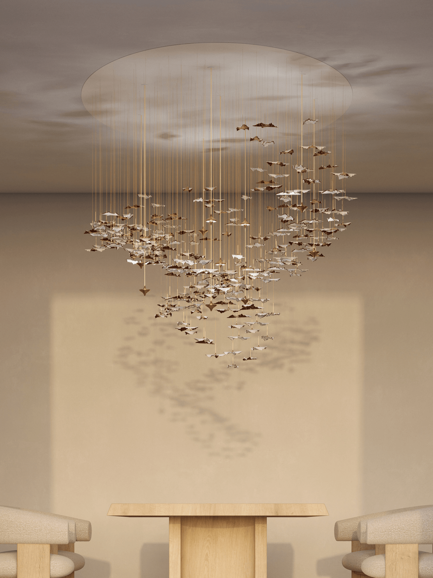 Leaf Twisted Sculptural Customize Chandelier - YIOSI