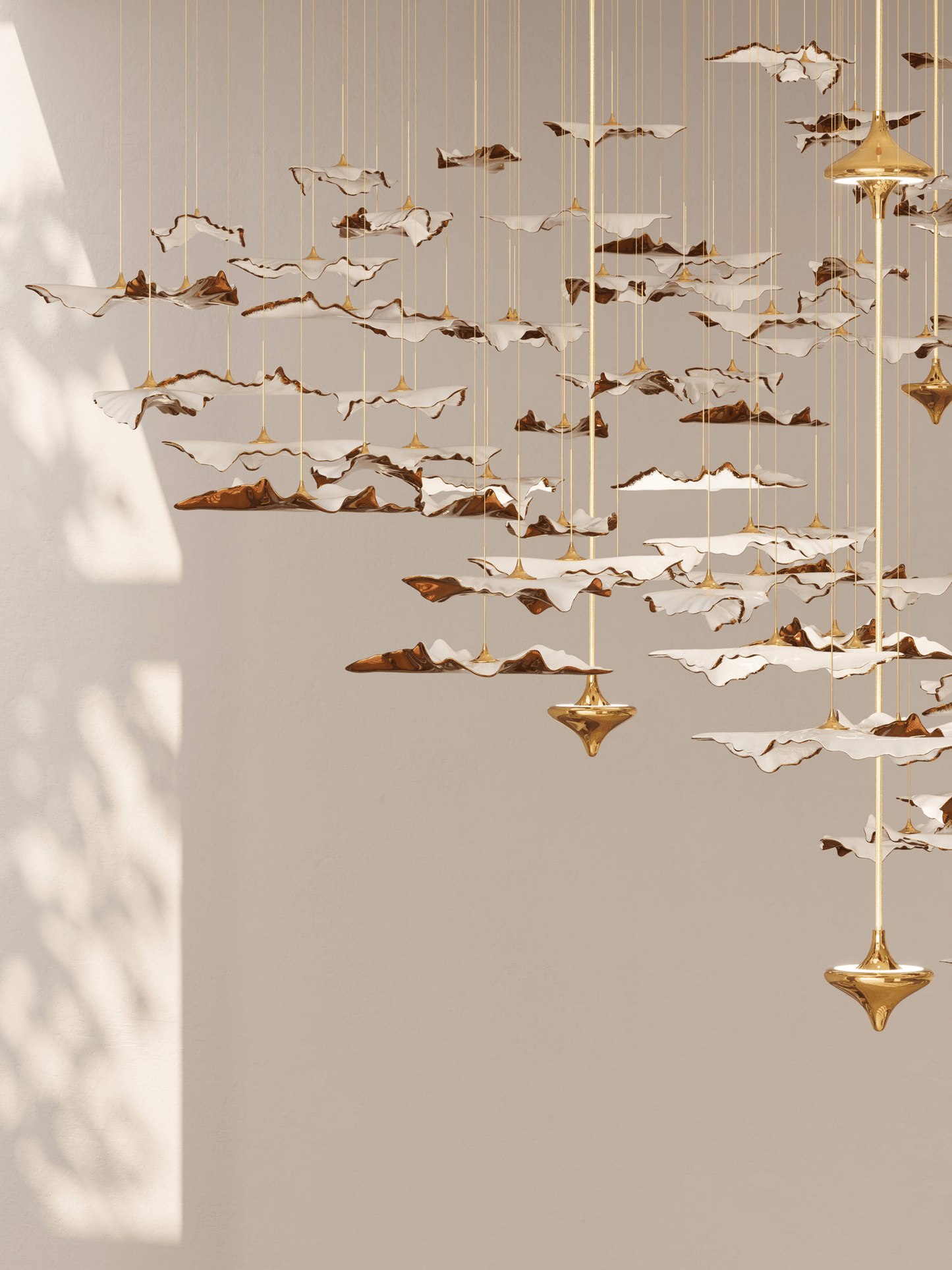Leaf Twisted Sculptural Customize Chandelier - YIOSI