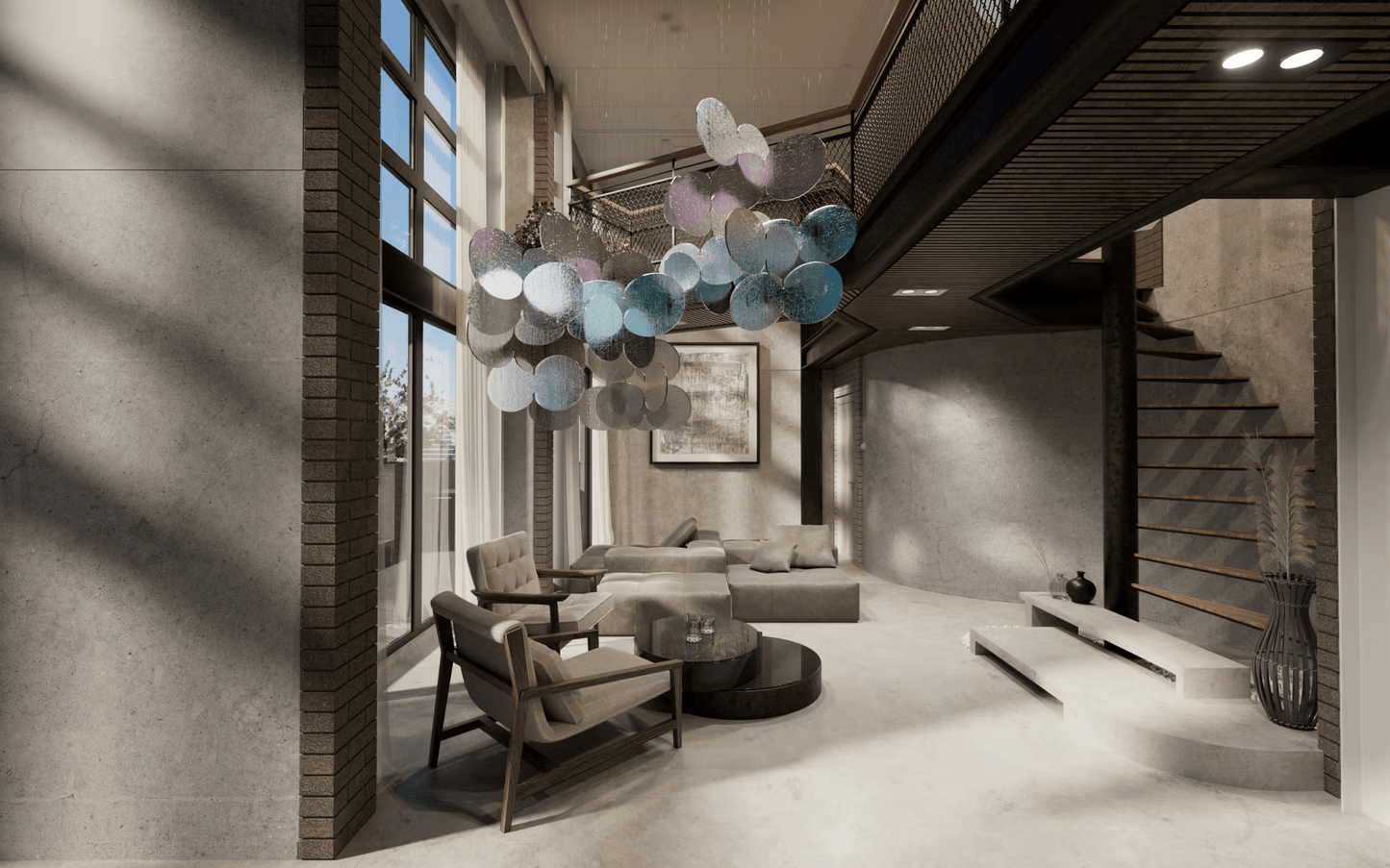 Clouds Iridescent Disc Chandelier - YIOSI