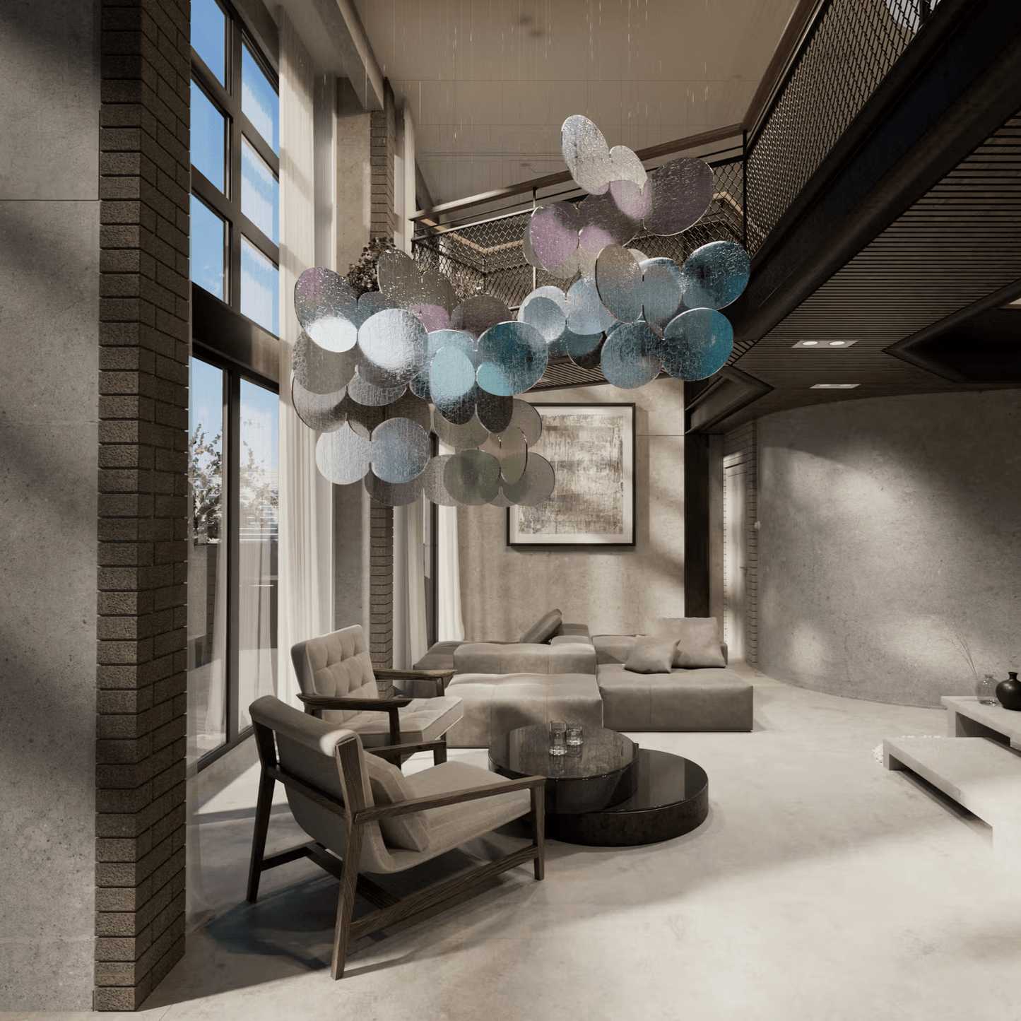 Clouds Iridescent Disc Chandelier - YIOSI