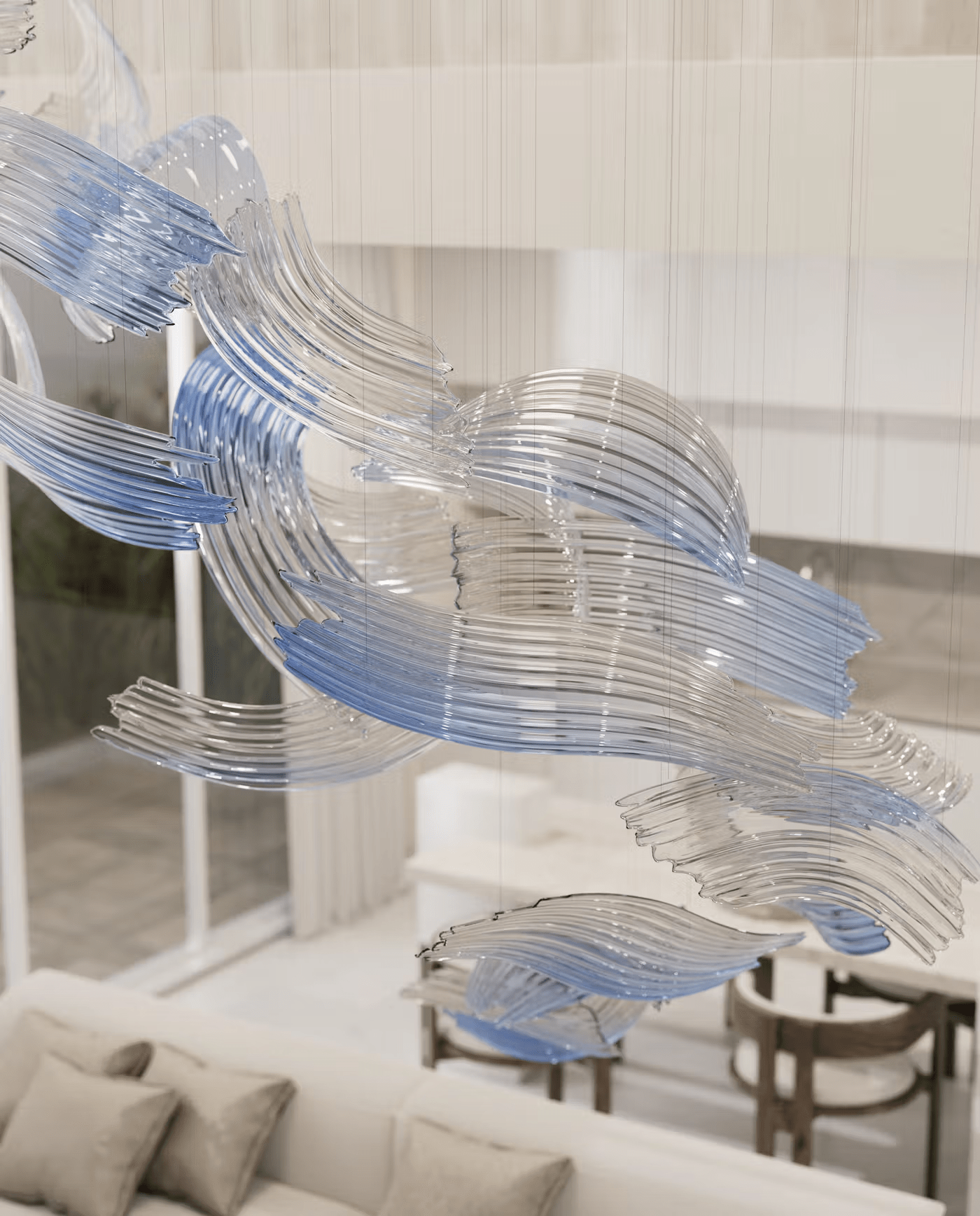 Brush Art Glass Chandelier - YIOSI