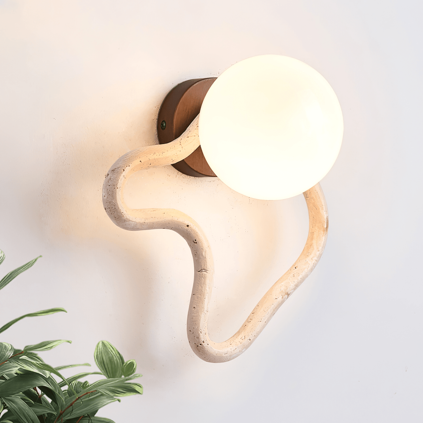 Serpentine Travertine Wall Sconce - YIOSI