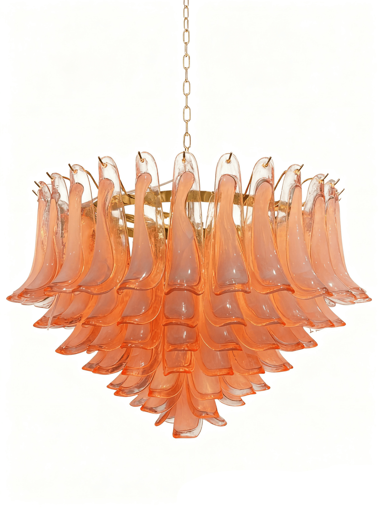Blush Pink Glass Murano Chandelier - YIOSI