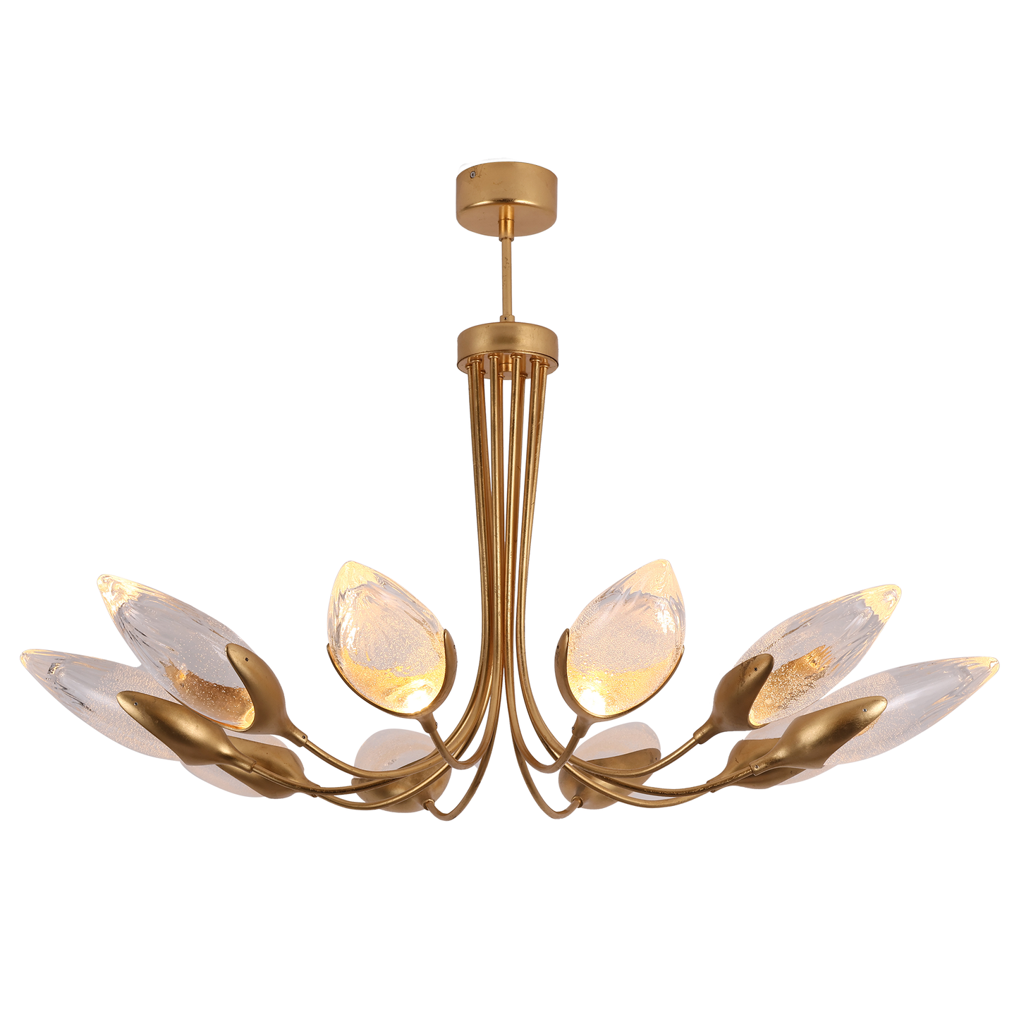 Modern Oval Shaped Glass Chandelier
