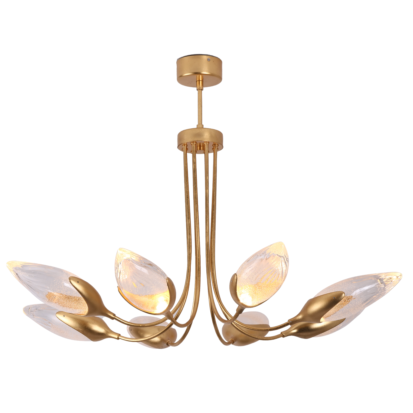 Modern Oval Shaped Glass Chandelier