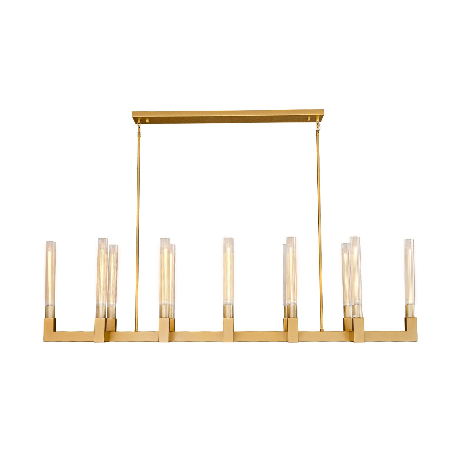 Modern glass tube chandelier Glod / L54’’