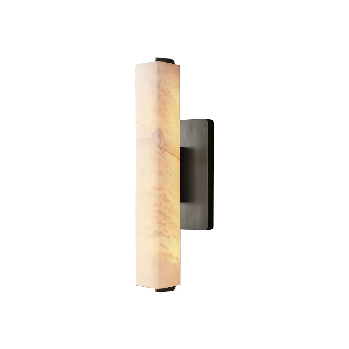 Elegant Alabaster Handcrafted Brass and Bronze Wall Sconce 15’’ / Bronze