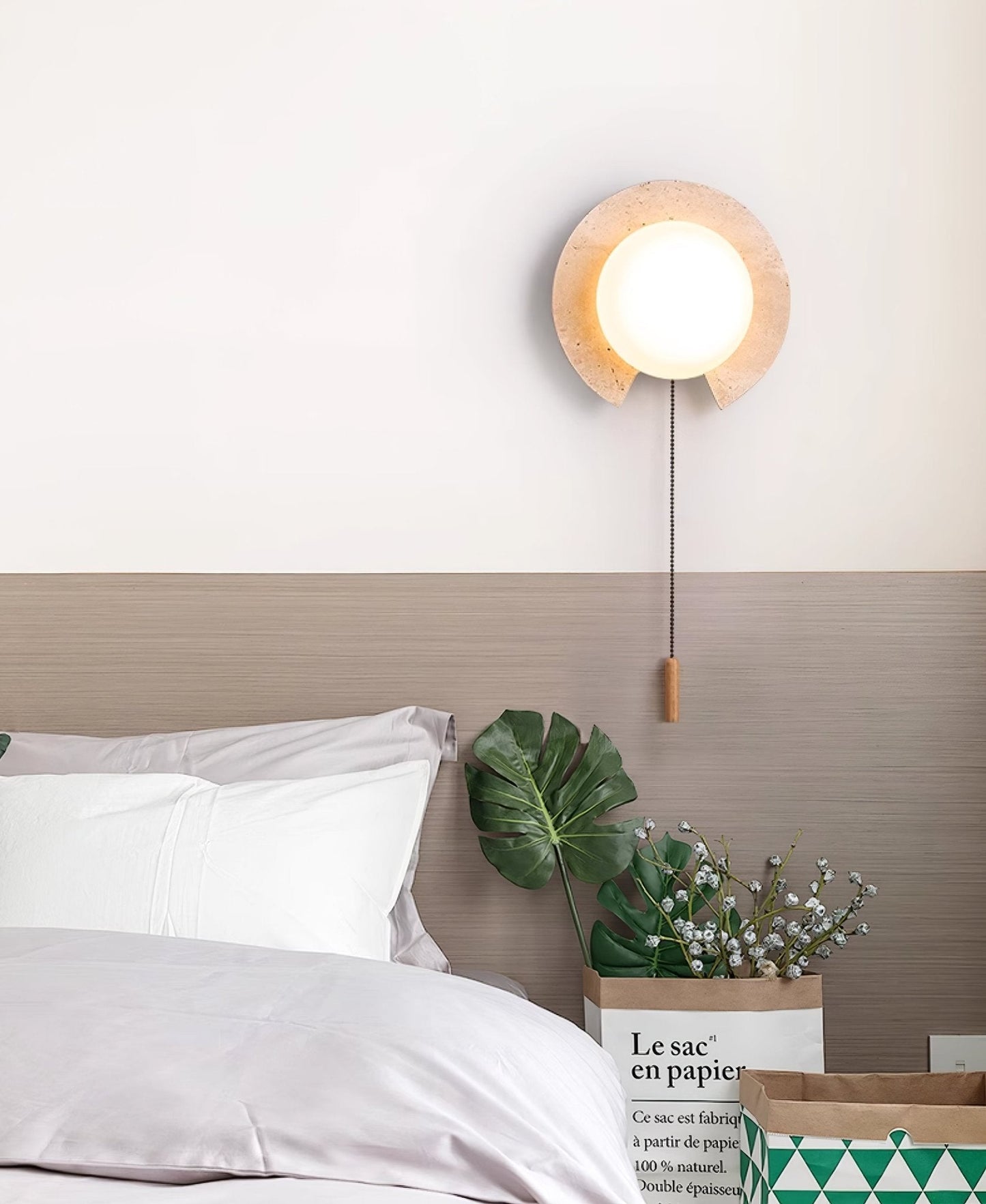 Solclip Travertine Wall Light - YIOSI