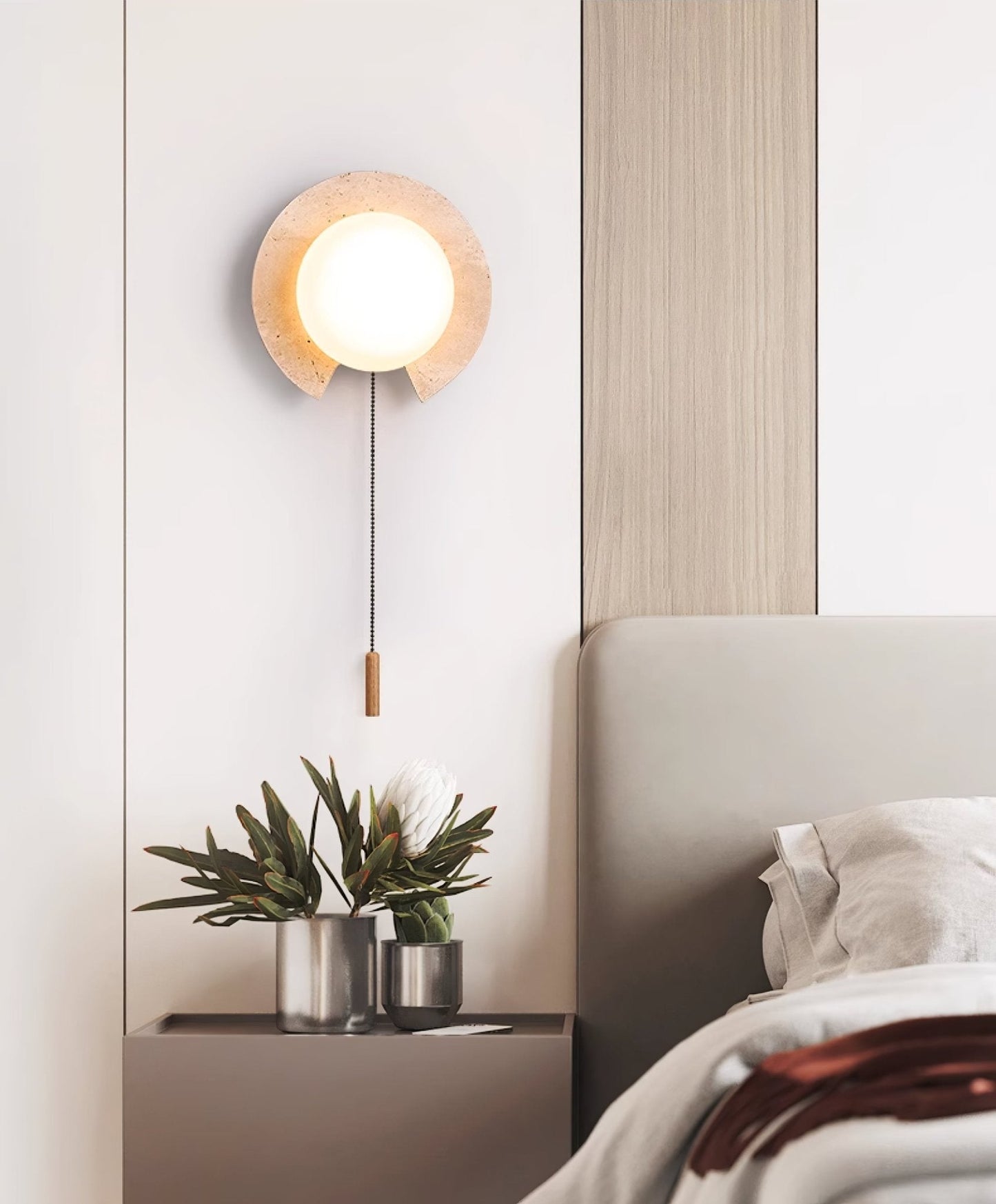 Solclip Travertine Wall Light - YIOSI