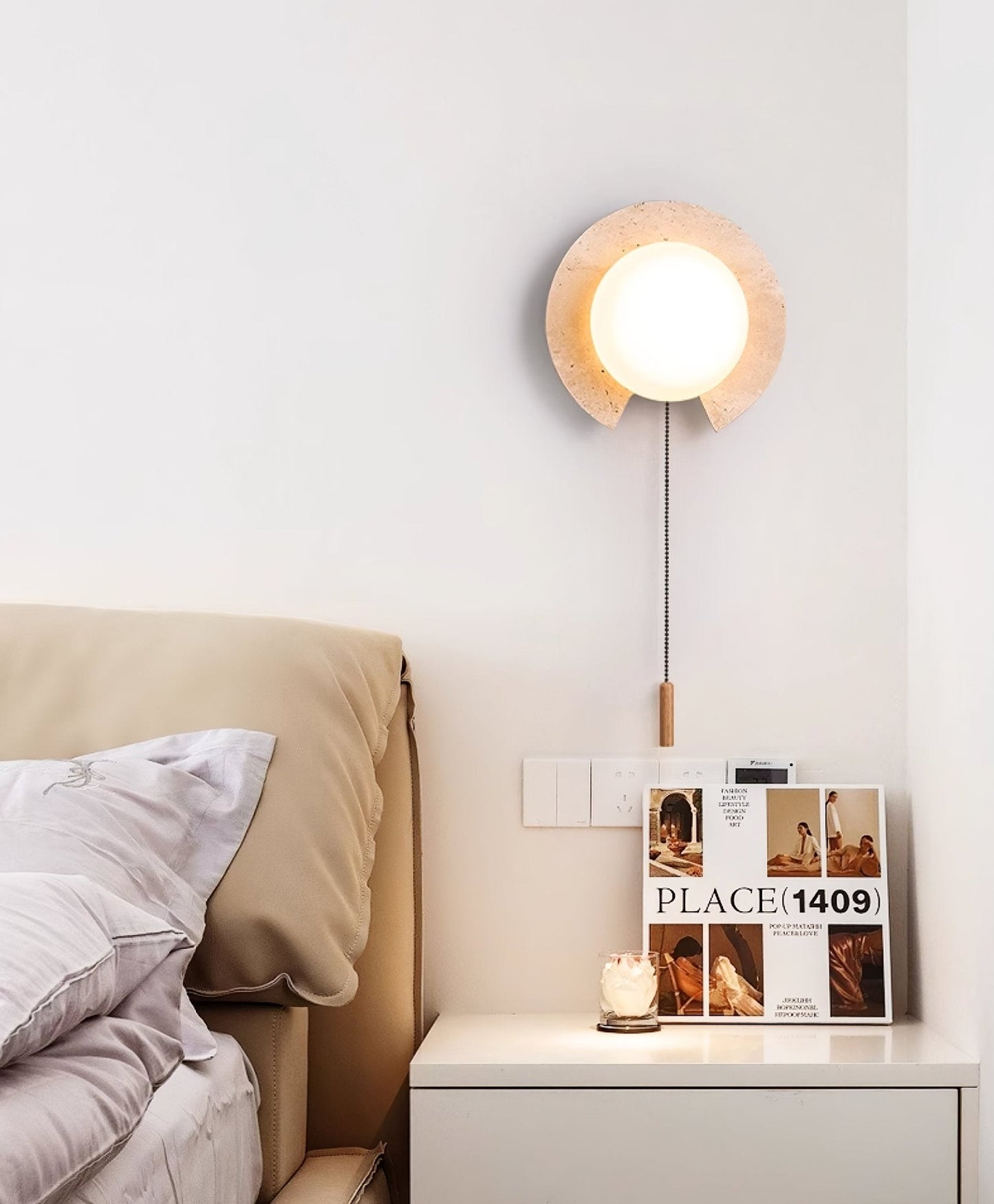 Solclip Travertine Wall Light - YIOSI