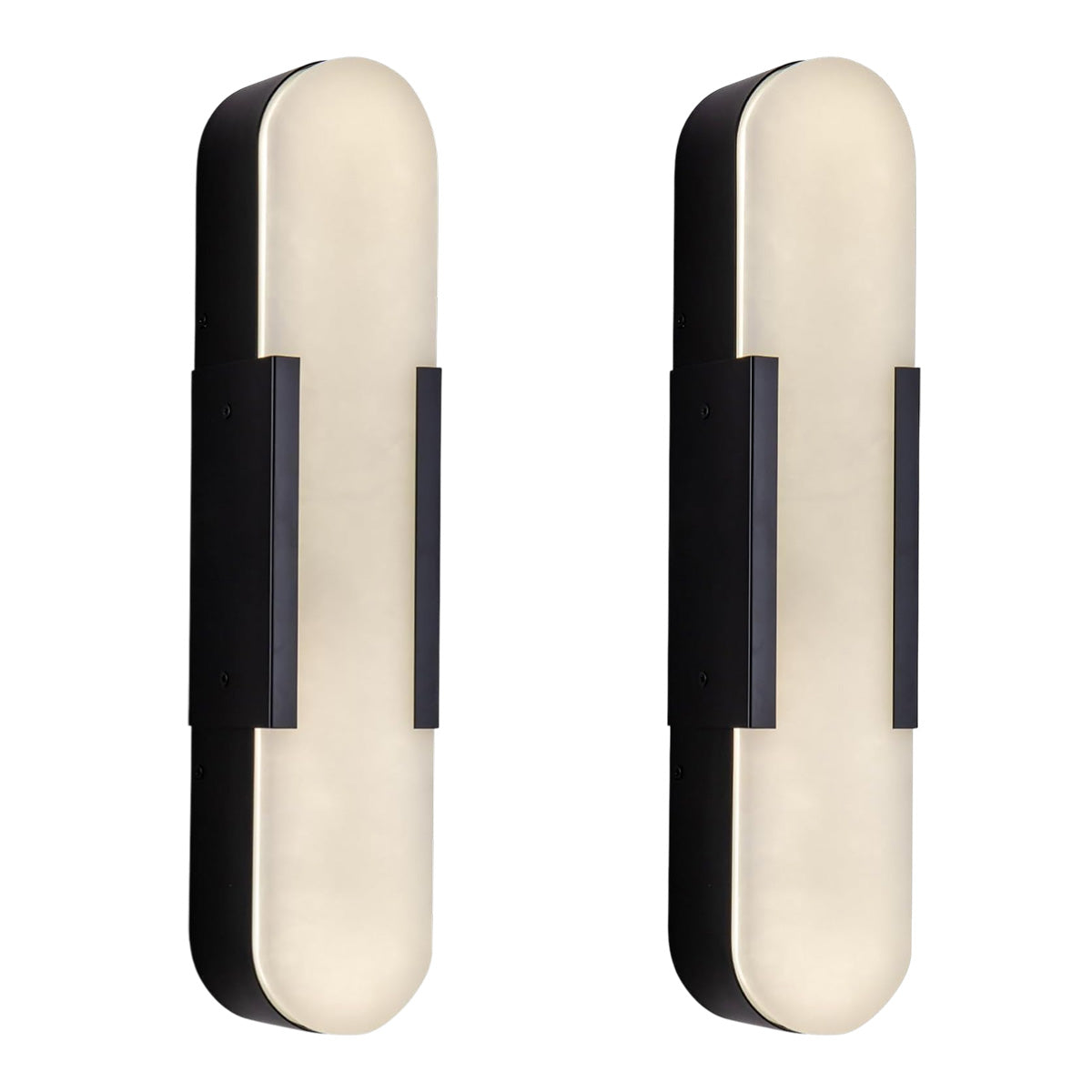 Modern Alabaster Wall Sconce - 2 Pack Black / 19.7 in-2pk