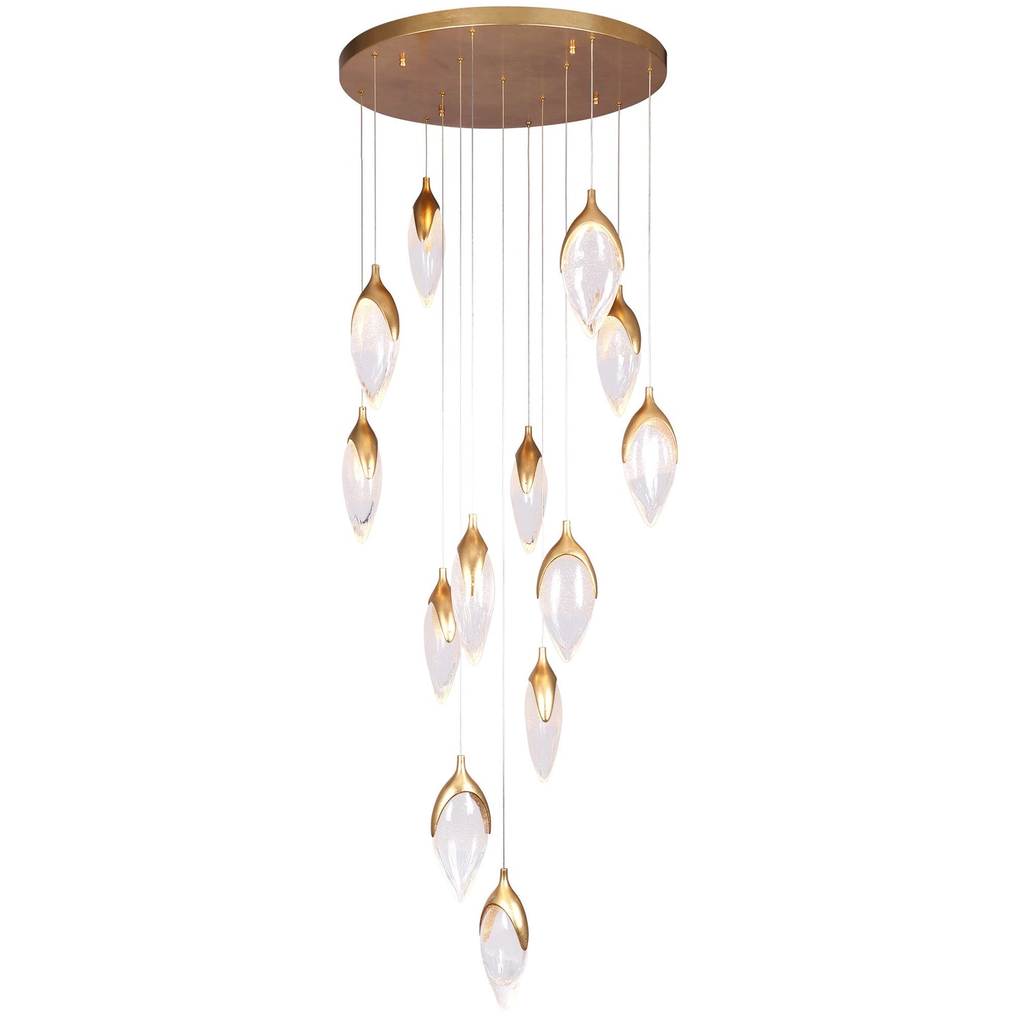 Modern Oval Shaped Glass Chandelier
