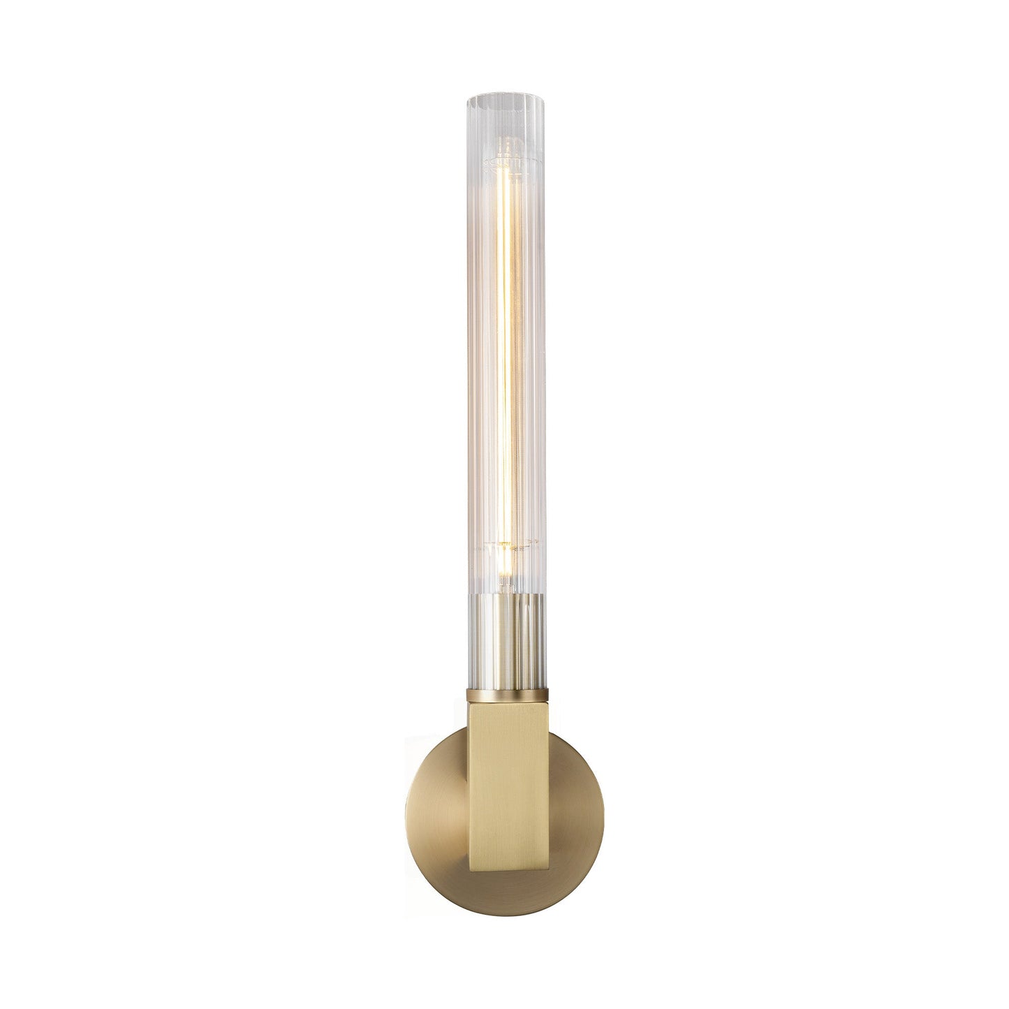 Modern glass tube chandelier Glod / W19’’